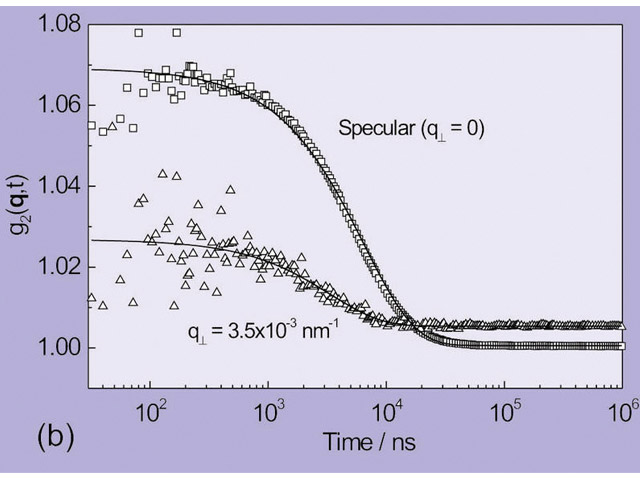 Example 3 - XPCS measurements at the specular and an off-specular position.