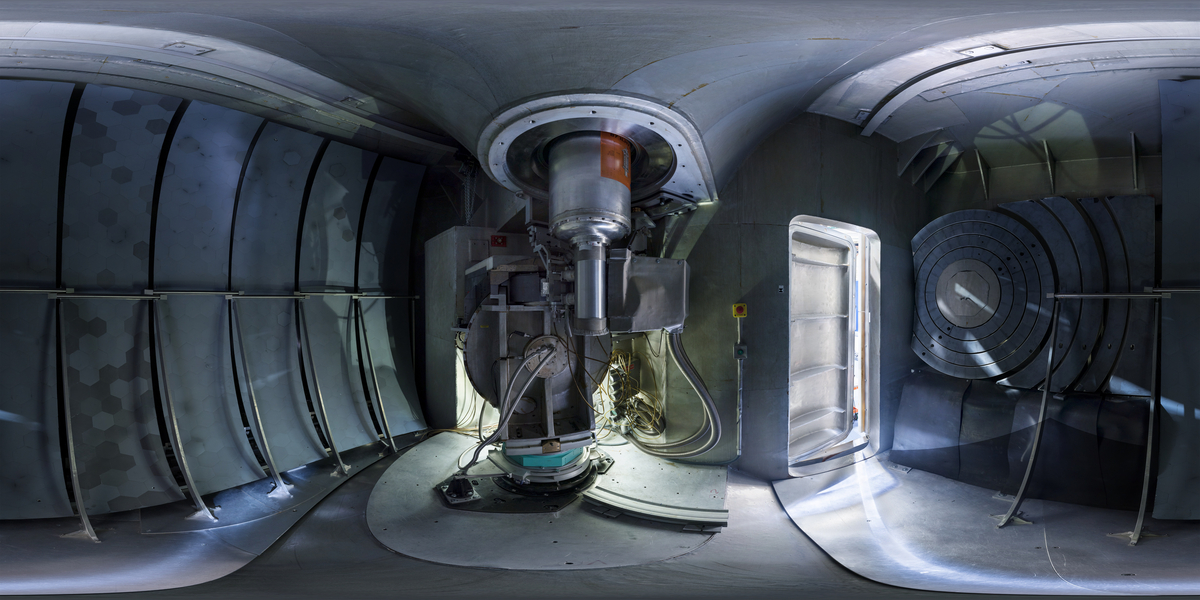 Panoramic view inside IN16B's secondary spectrometer Copyright: &copy;2019 Laurent Thion <ecliptique.com>